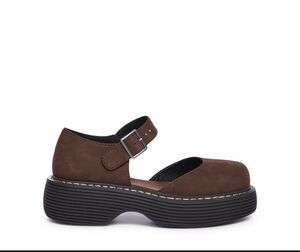 DELIAS BY DOLLS KILL Brown Vegan Suede Vintage Revival Platform MaryJanes-8M NEW